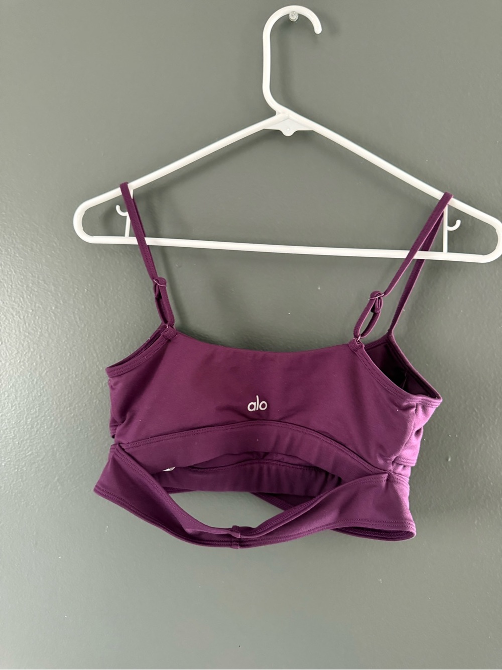 ALO Yoga Strappy Sports Bra in Plum - Picture 6 of 7